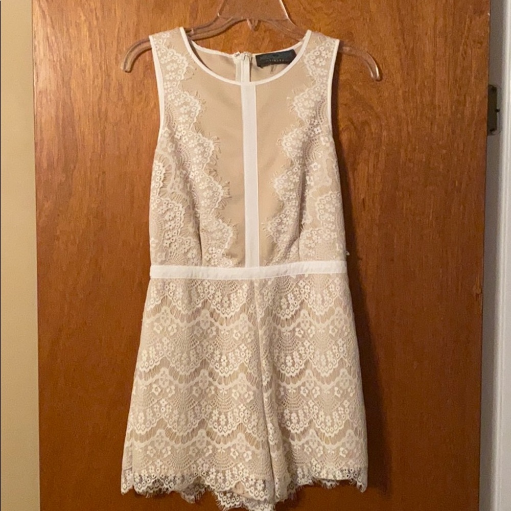 Tan/Cream lace romper! Gorgeous!